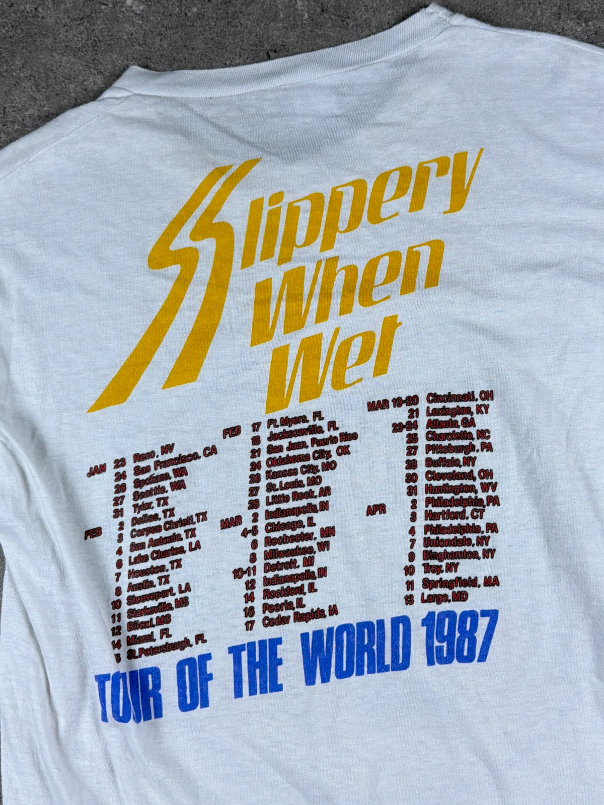 Vintage Bon Jovi Slippery When Wet World Tour 1987
