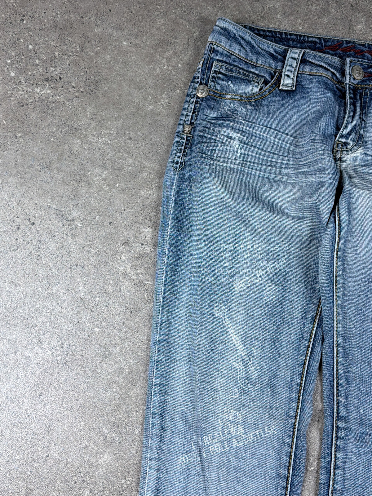 Vintage Graphic Slim Denim Jeans