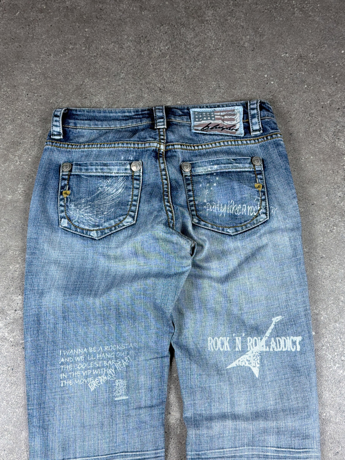 Vintage Graphic Slim Denim Jeans