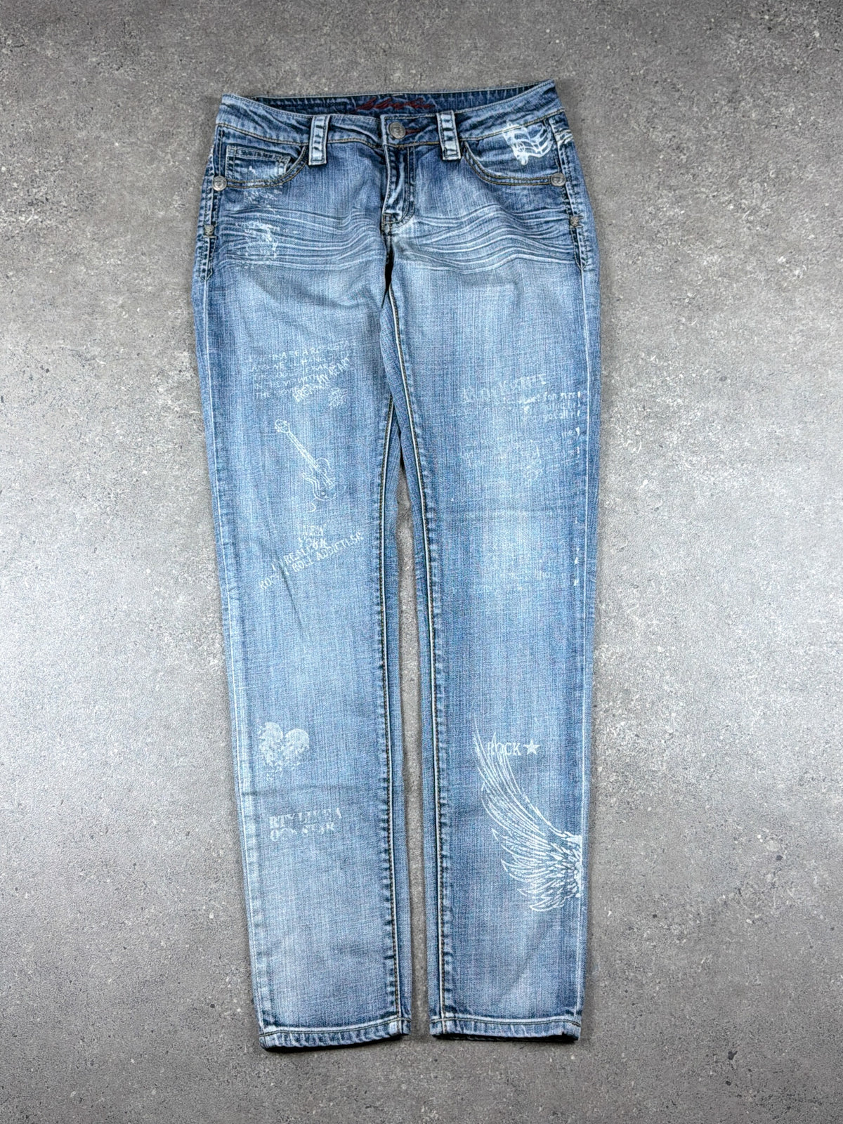 Vintage Graphic Slim Denim Jeans