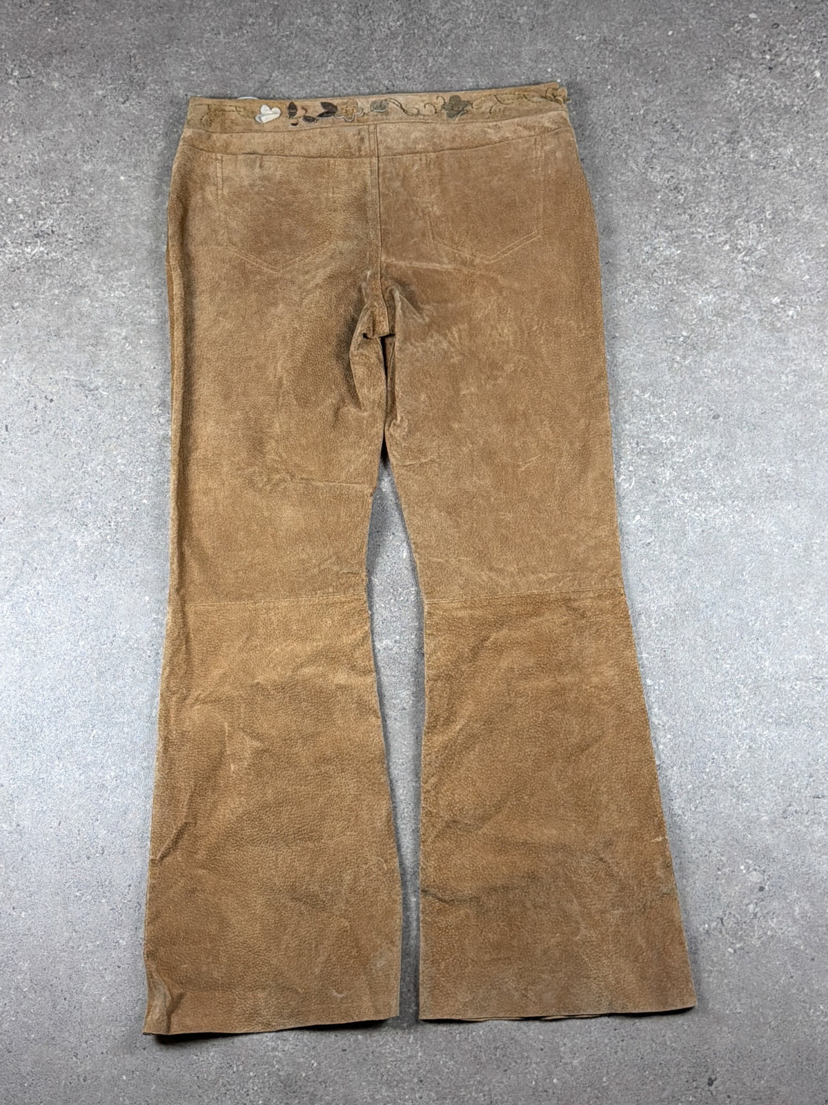 Vintage Leather Suede Low Rise Flare