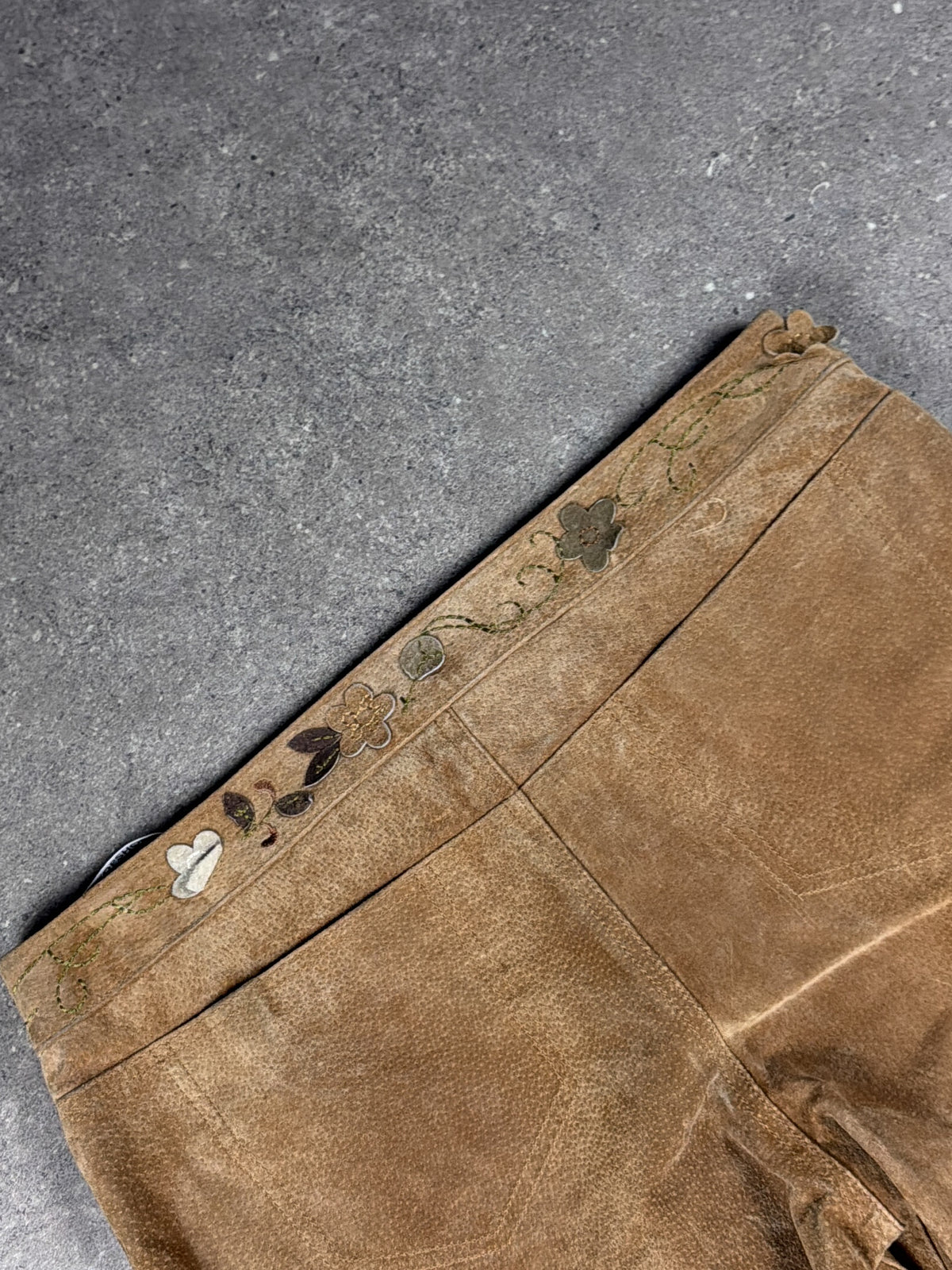 Vintage Leather Suede Low Rise Flare