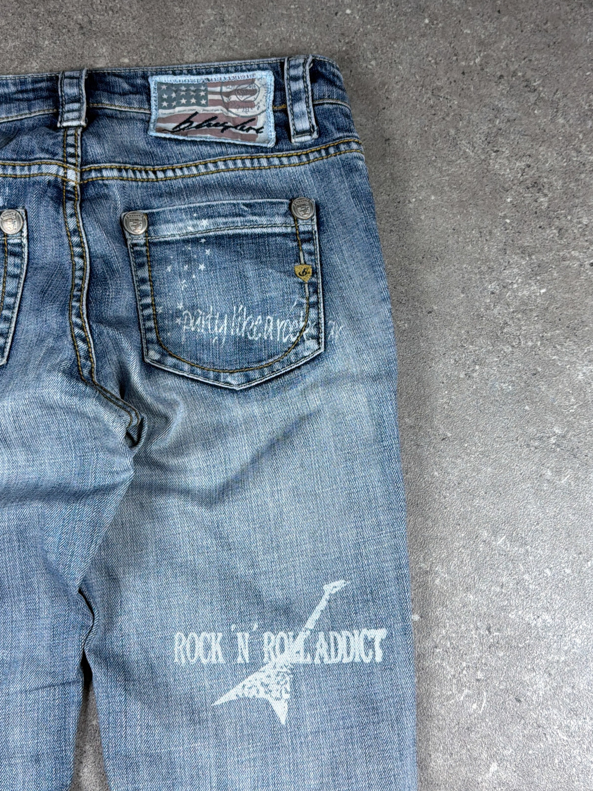 Vintage Graphic Slim Denim Jeans