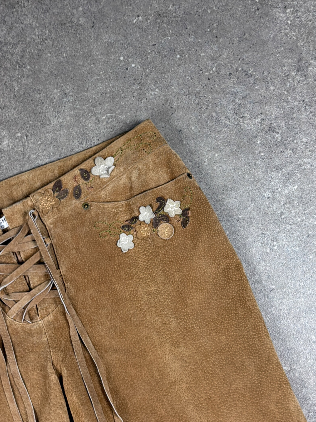 Vintage Leather Suede Low Rise Flare